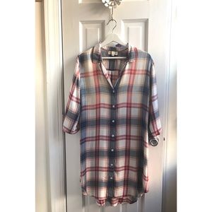 Cloth & Stone Cozy Plaid Tunic Dress